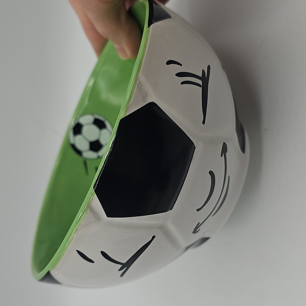 Mulberry Home Sports Collection Soccer Ball Ceramic Bowl w/ Anthropomorphic Face